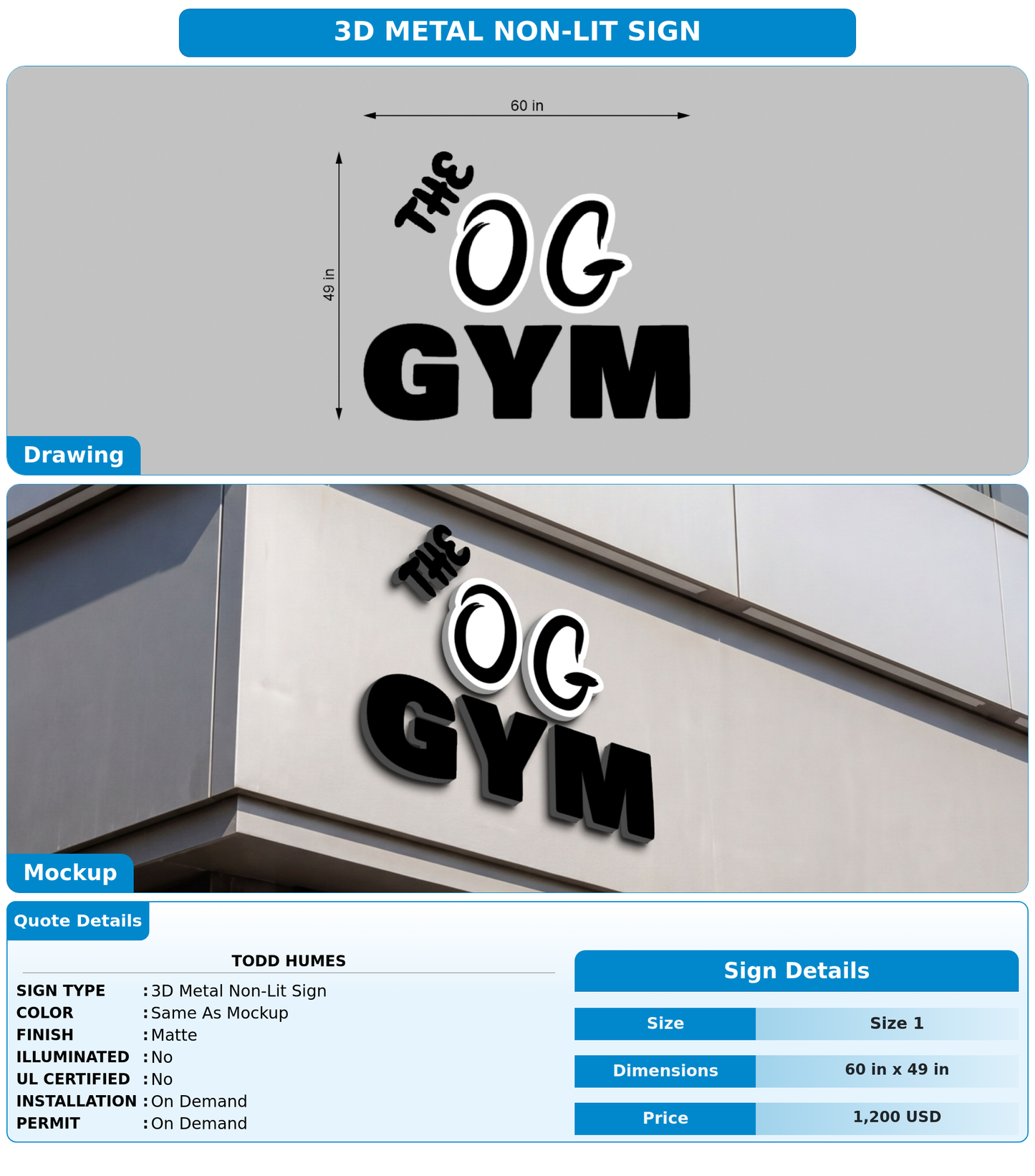 CUSTOM MOCKUP SIGN FOR Todd Humes