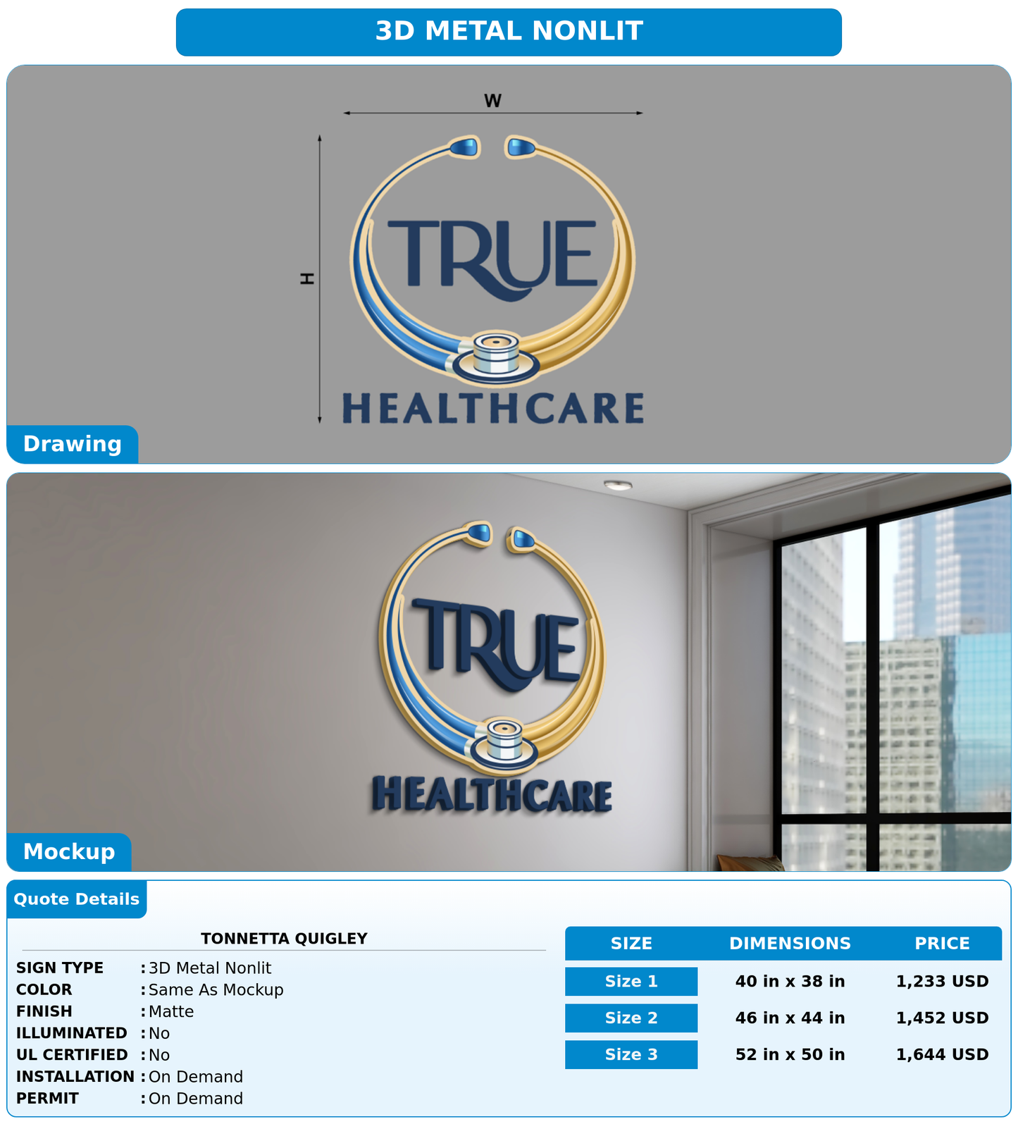 CUSTOM MOCKUP SIGN FOR Tonnetta Quigley