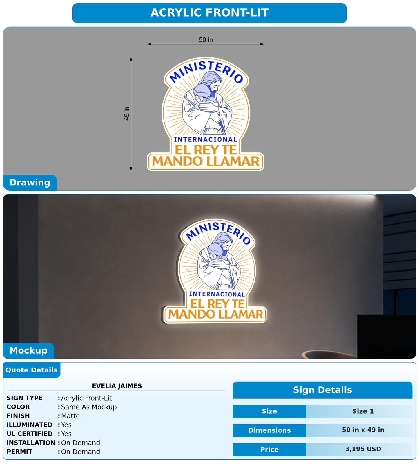 CUSTOM MOCKUP SIGN FOR Evelia jaimes