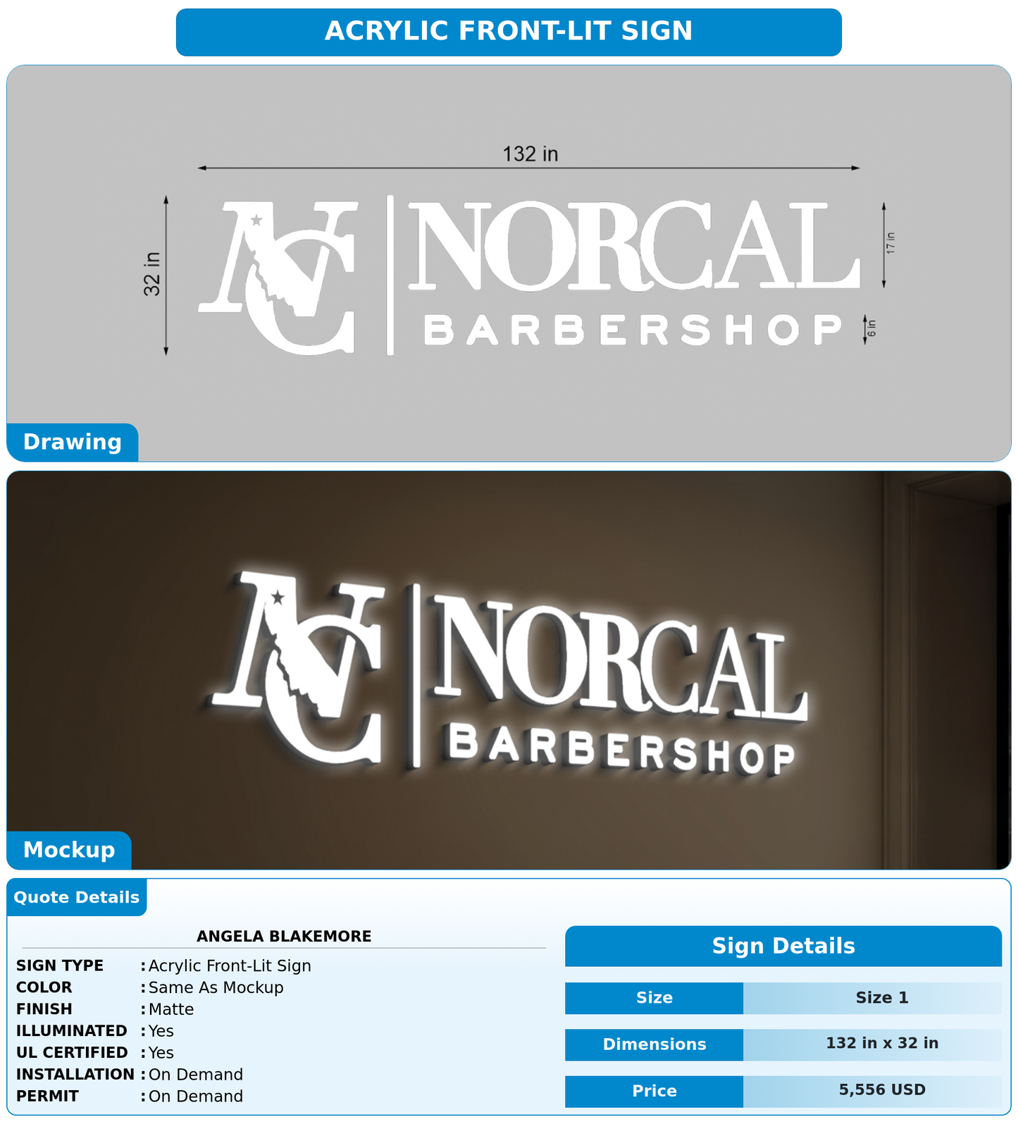 CUSTOM MOCKUP SIGN FOR Angela Blakemore