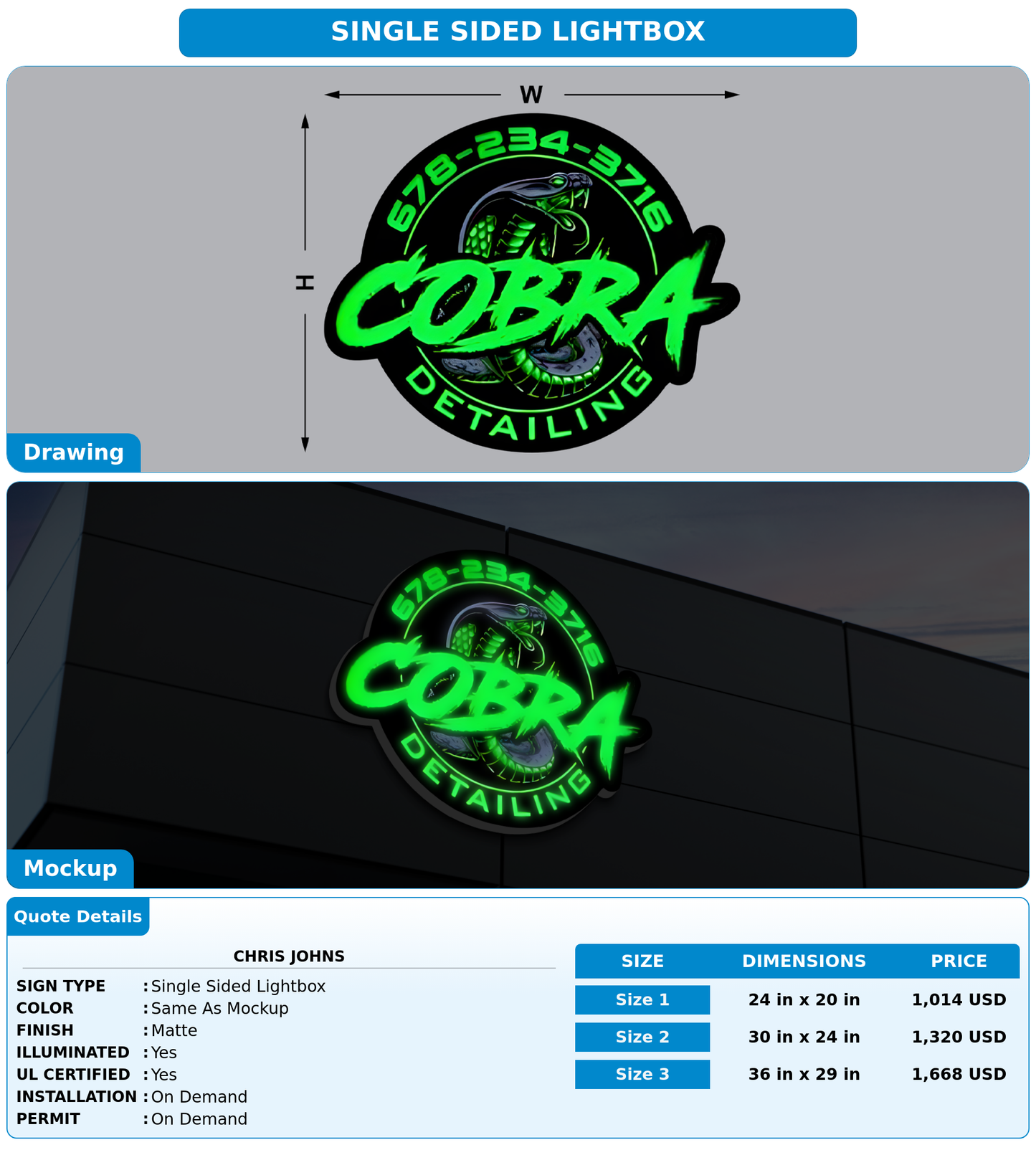 CUSTOM MOCKUP SIGN FOR Chris johns