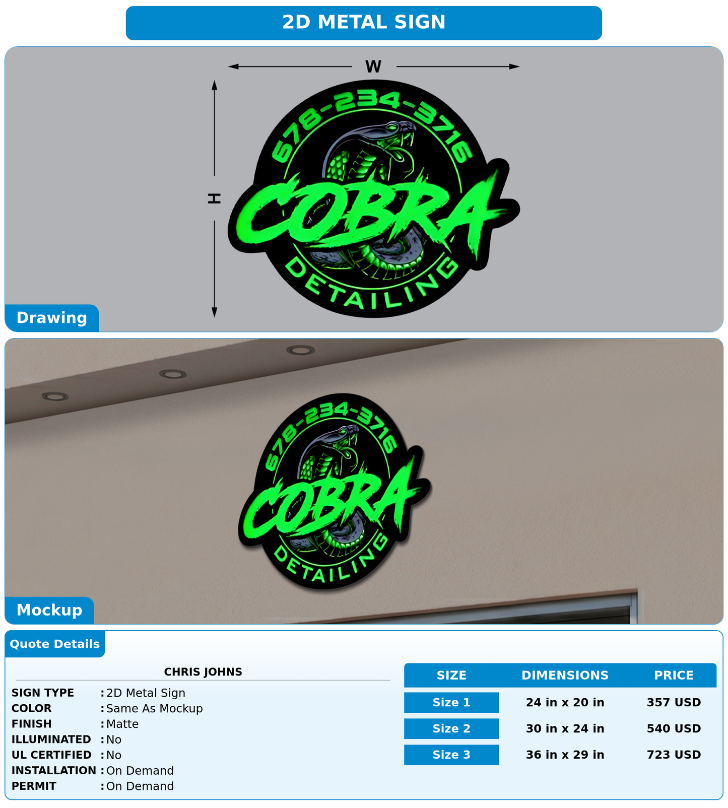 CUSTOM MOCKUP SIGN FOR Chris johns