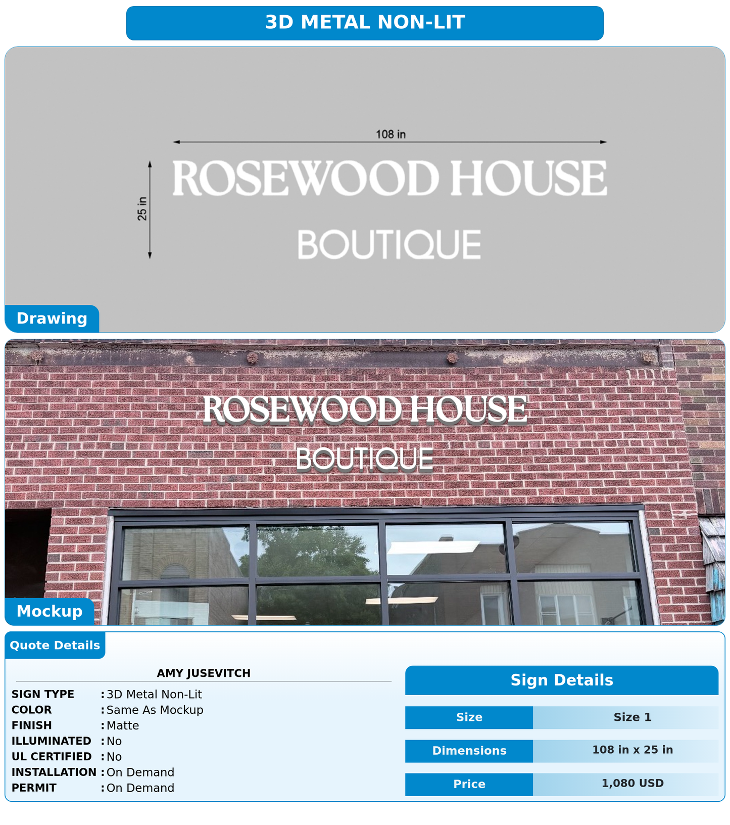CUSTOM MOCKUP SIGN FOR Amy Jusevitch