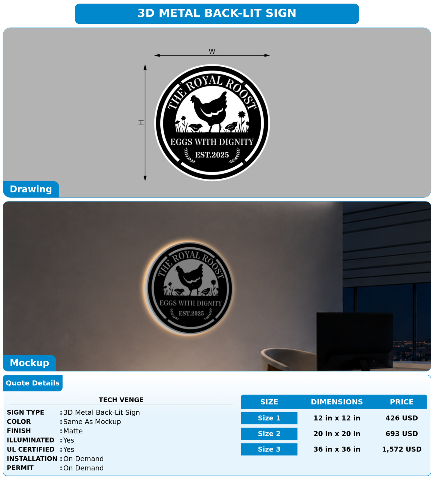 CUSTOM MOCKUP SIGN FOR Tech Venge