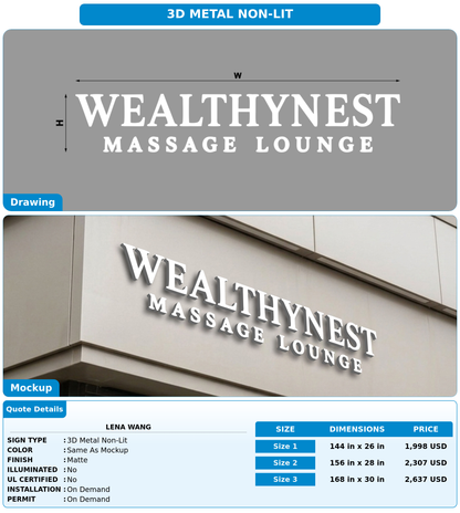 CUSTOM MOCKUP SIGN FOR Lena Wang