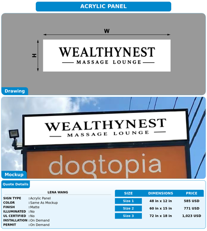 CUSTOM MOCKUP SIGN FOR Lena Wang