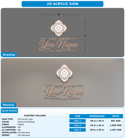 CUSTOM MOCKUP SIGN FOR Courtney Williams