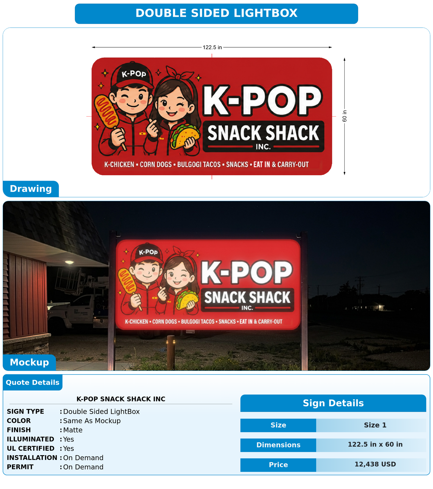 CUSTOM MOCKUP SIGN FOR K-Pop Snack Shack Inc