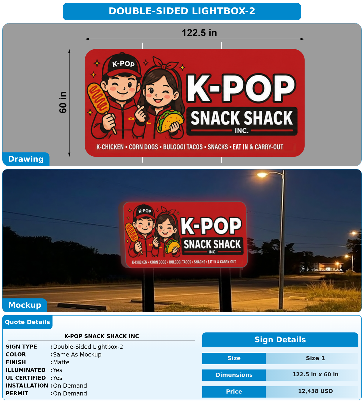 CUSTOM MOCKUP SIGN FOR K-Pop Snack Shack Inc