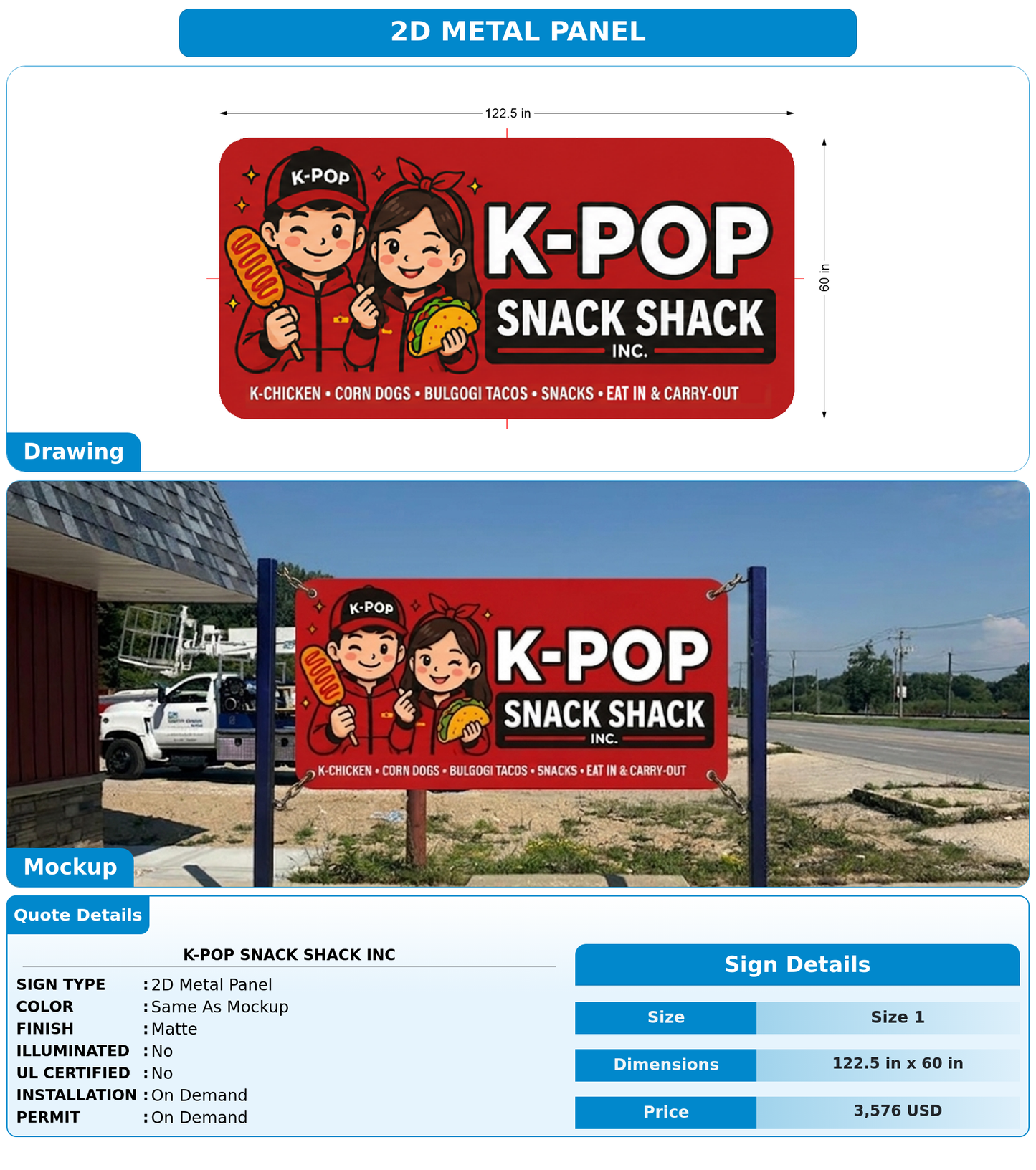 CUSTOM MOCKUP SIGN FOR K-Pop Snack Shack Inc