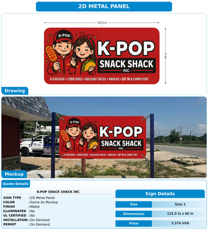 CUSTOM MOCKUP SIGN FOR K-Pop Snack Shack Inc