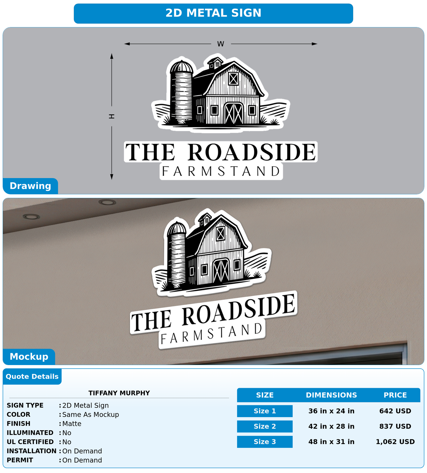 CUSTOM MOCKUP SIGN FOR Tiffany Murphy