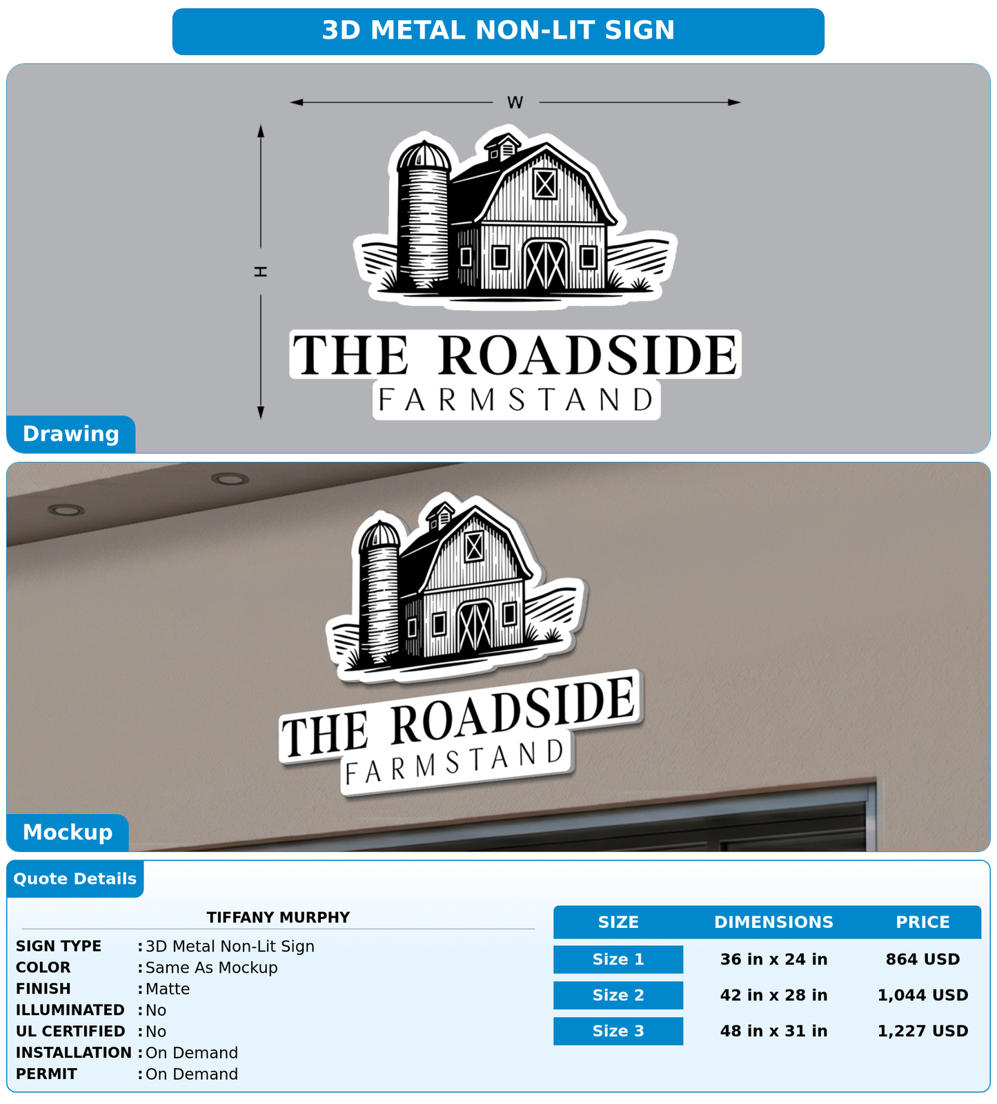 CUSTOM MOCKUP SIGN FOR Tiffany Murphy