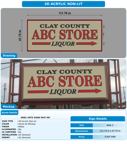 CUSTOM MOCKUP SIGN FOR ARIEL SOTO SIGNS FAST INC