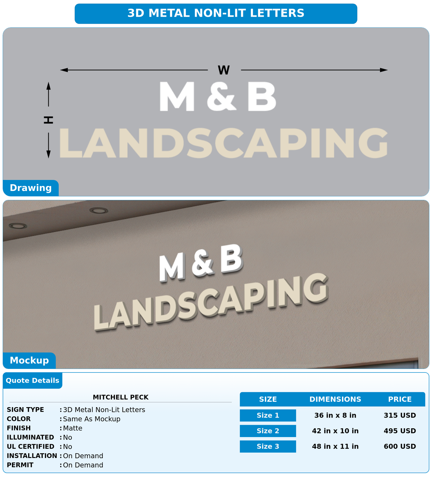 CUSTOM MOCKUP SIGN FOR Mitchell Peck