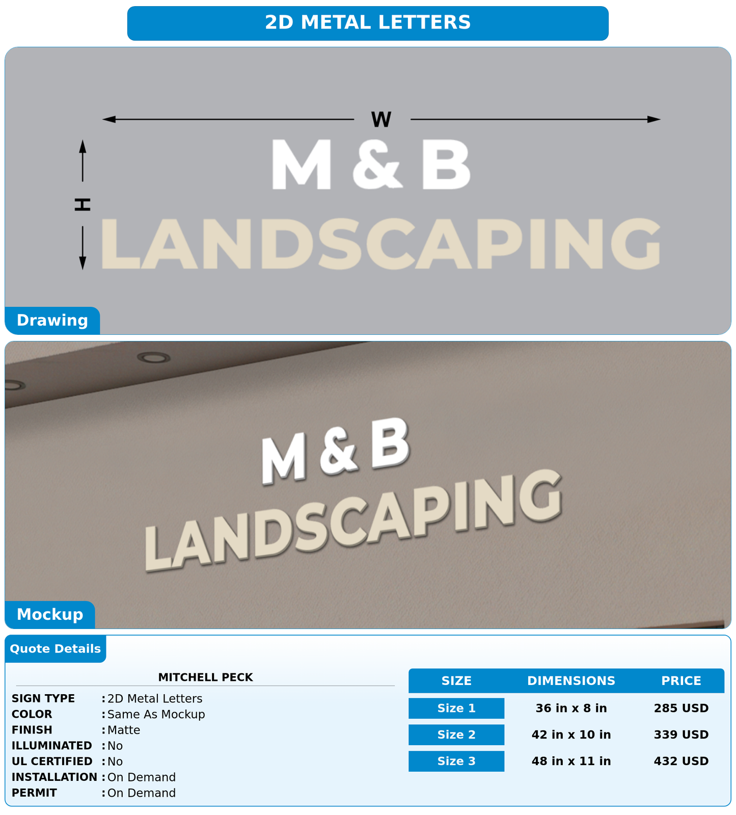 CUSTOM MOCKUP SIGN FOR Mitchell Peck