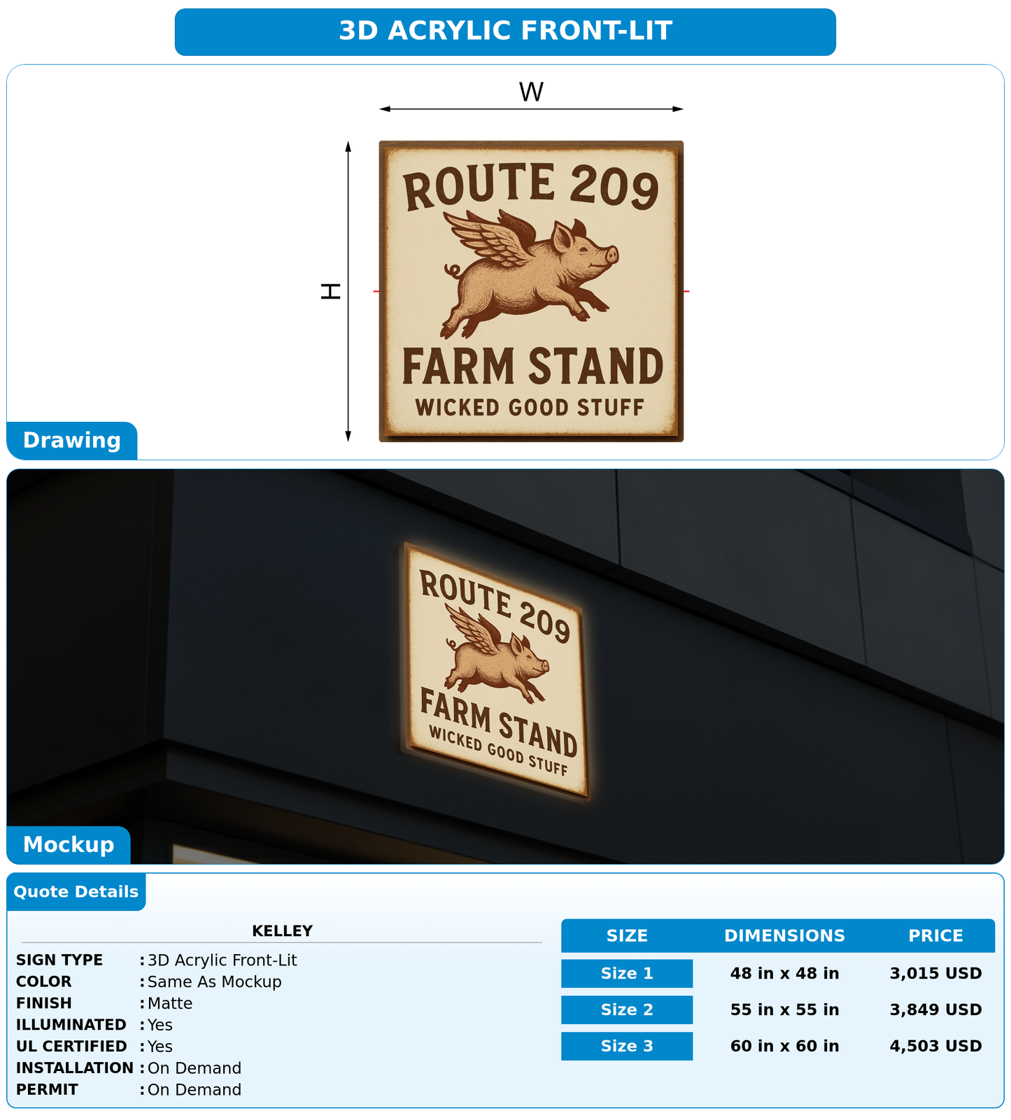 CUSTOM MOCKUP SIGN FOR Kelley