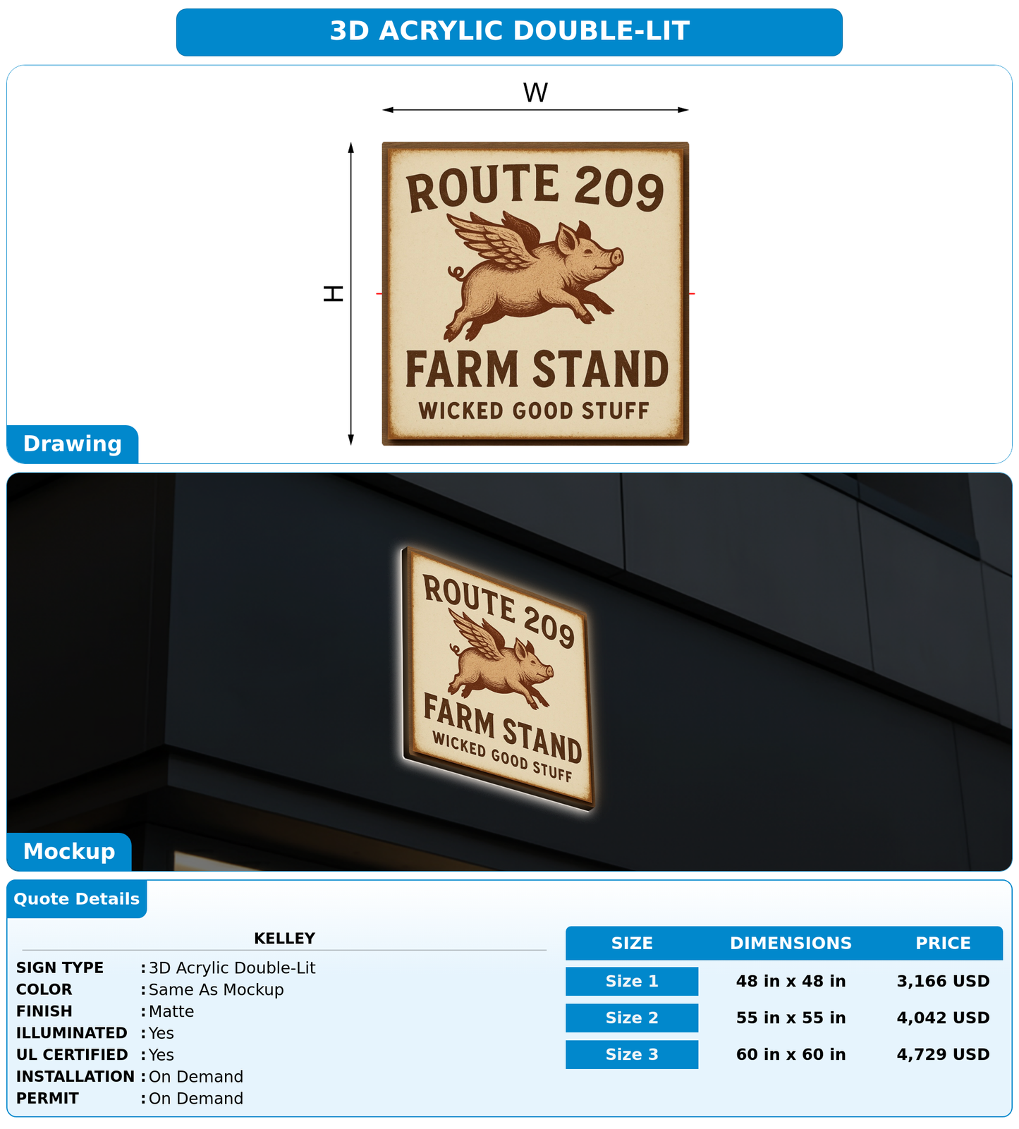 CUSTOM MOCKUP SIGN FOR Kelley