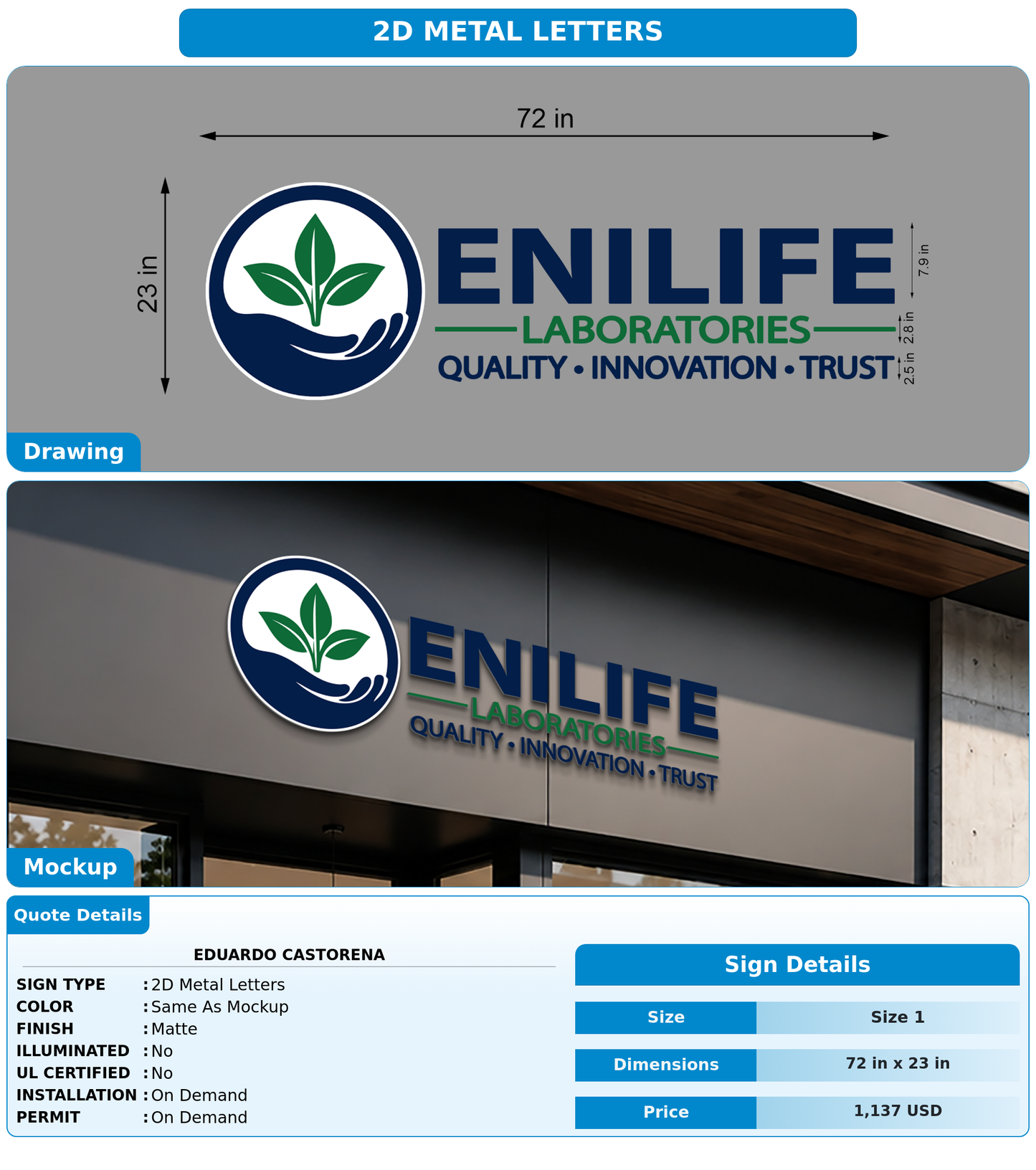 CUSTOM MOCKUP SIGN FOR Eduardo Castorena