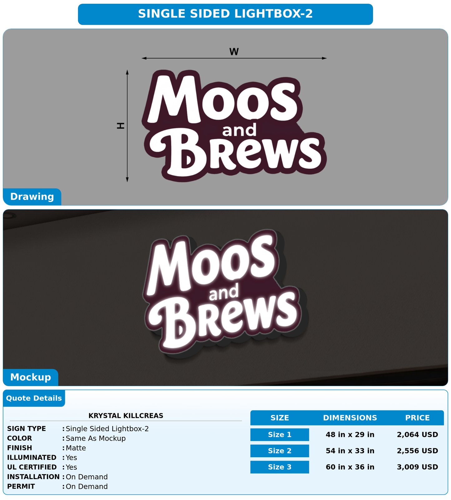 CUSTOM MOCKUP SIGN FOR Krystal Killcreas