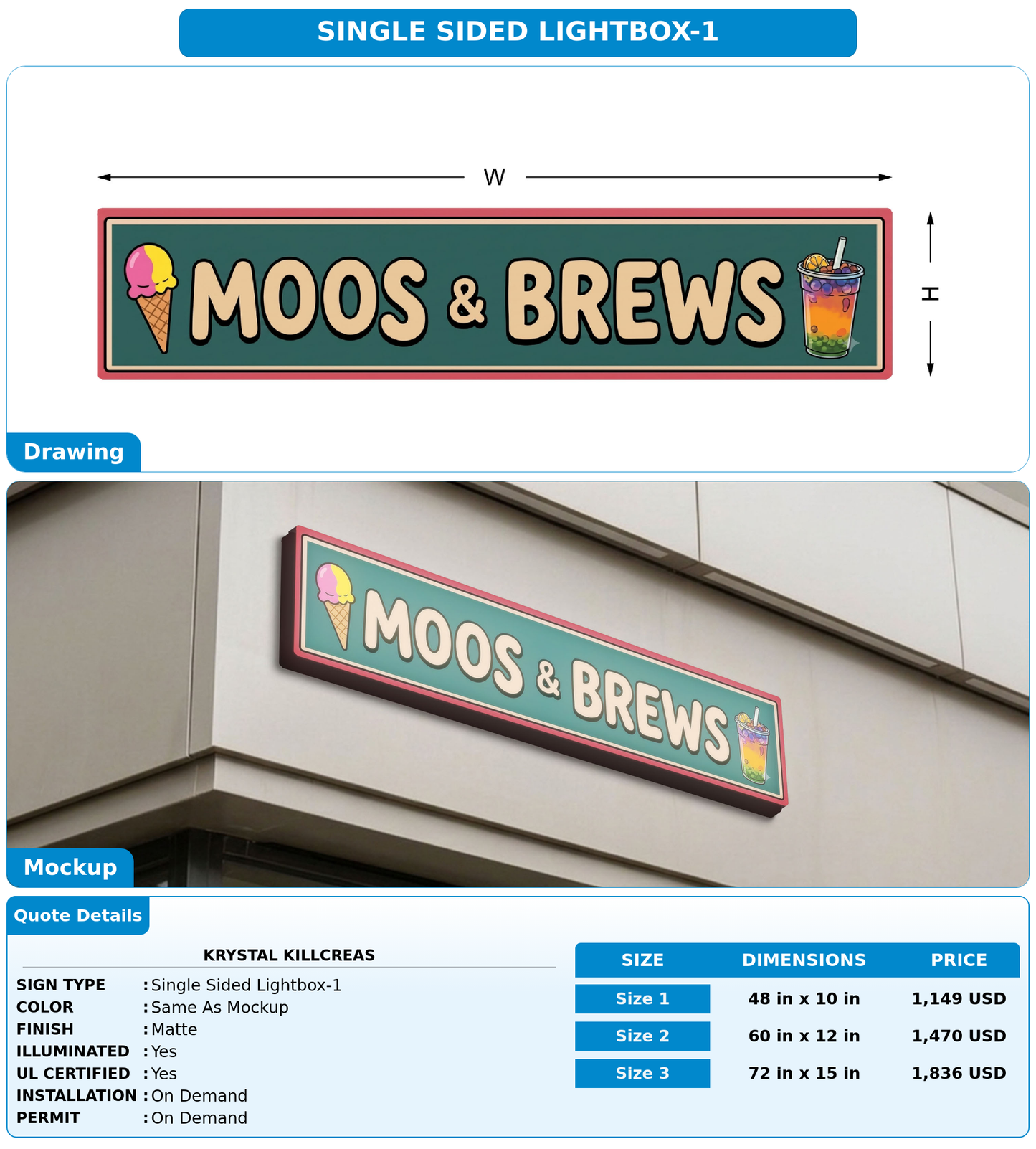 CUSTOM MOCKUP SIGN FOR Krystal Killcreas