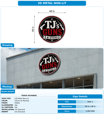 CUSTOM MOCKUP SIGN FOR Travis Richards