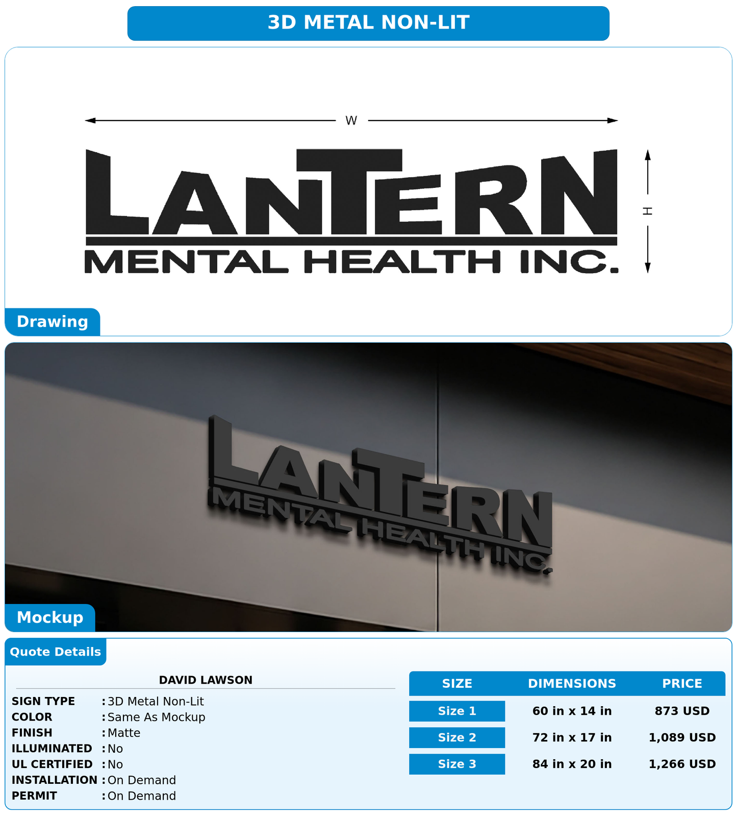 CUSTOM MOCKUP SIGN FOR David Lawson