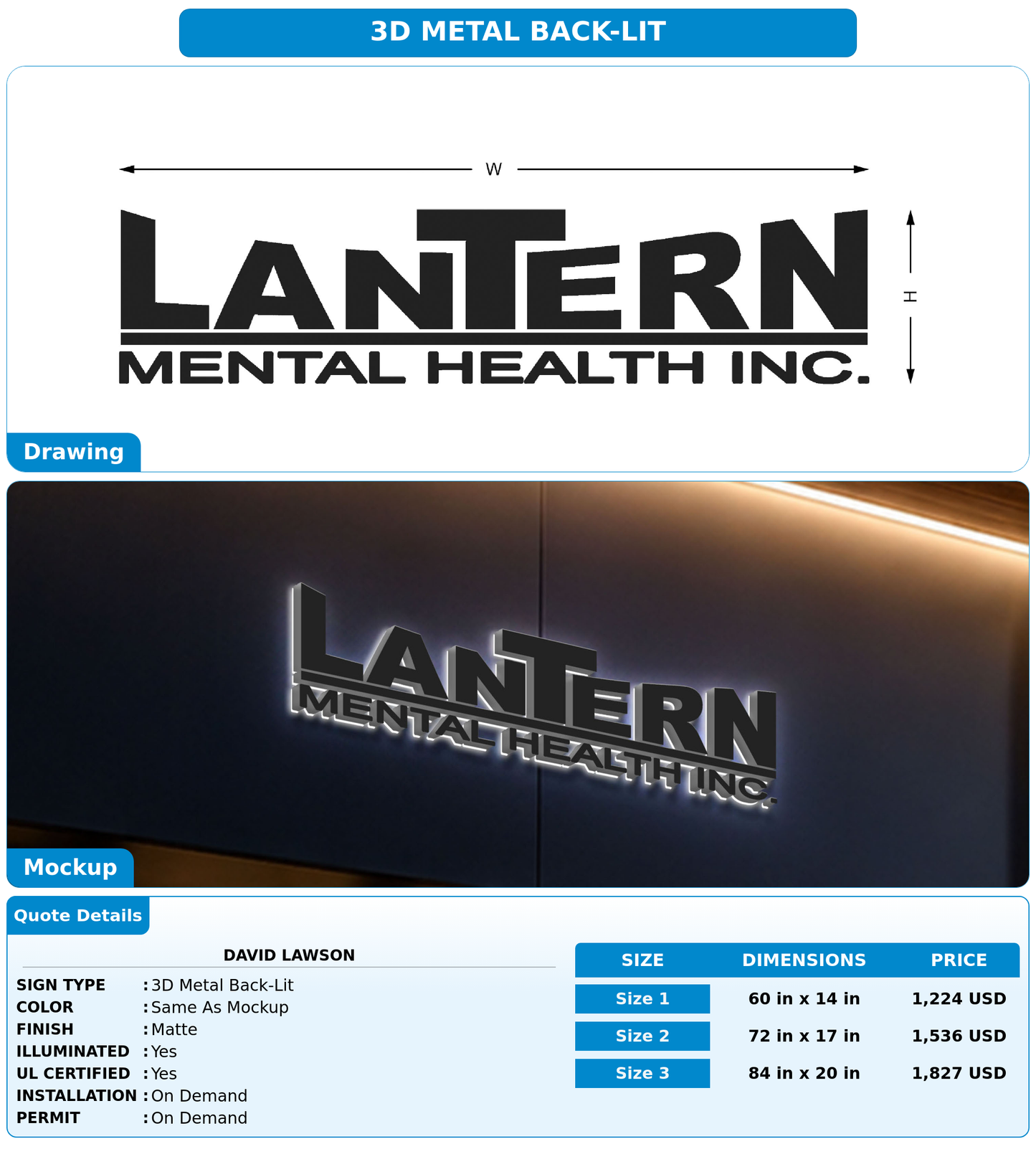 CUSTOM MOCKUP SIGN FOR David Lawson