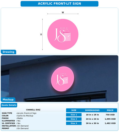 CUSTOM MOCKUP SIGN FOR Chanell Diaz