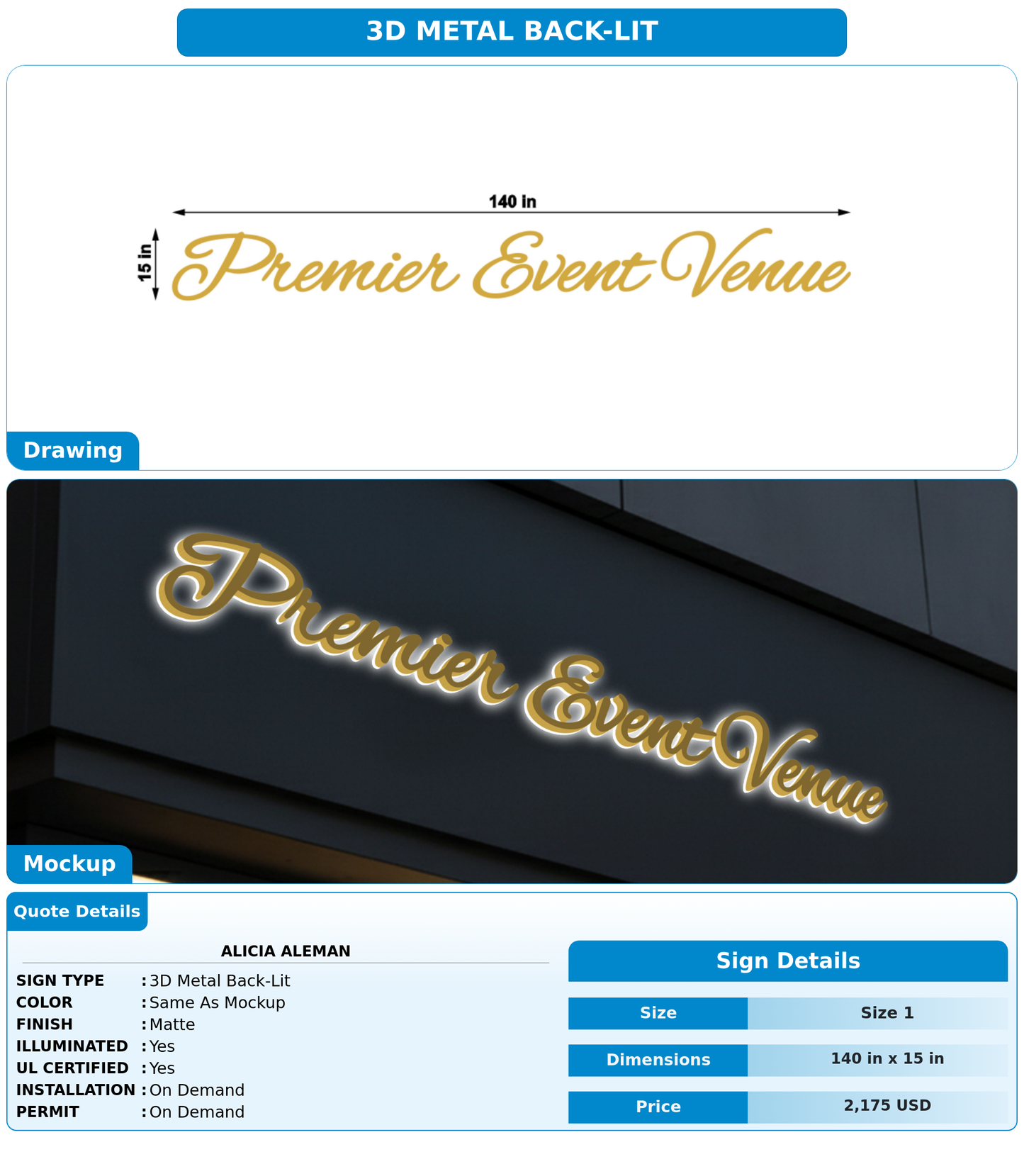 CUSTOM MOCKUP SIGN FOR Alicia Aleman