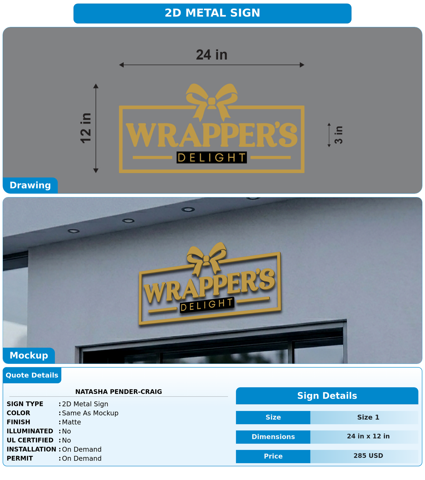 CUSTOM MOCKUP SIGN FOR Natasha Pender-Craig