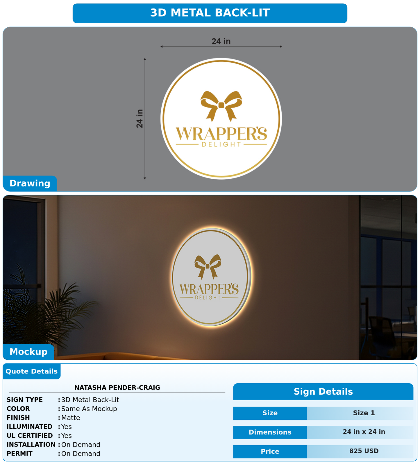 CUSTOM MOCKUP SIGN FOR Natasha Pender-Craig