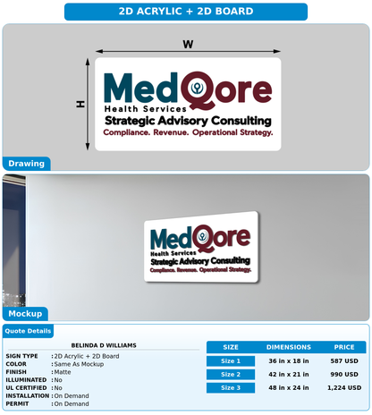 CUSTOM MOCKUP SIGN FOR BELINDA D WILLIAMS