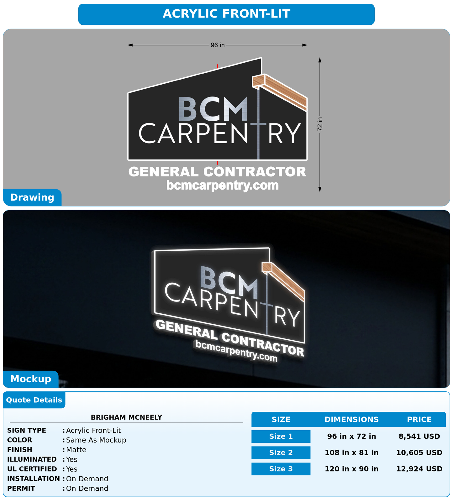 CUSTOM MOCKUP SIGN FOR Brigham McNeely