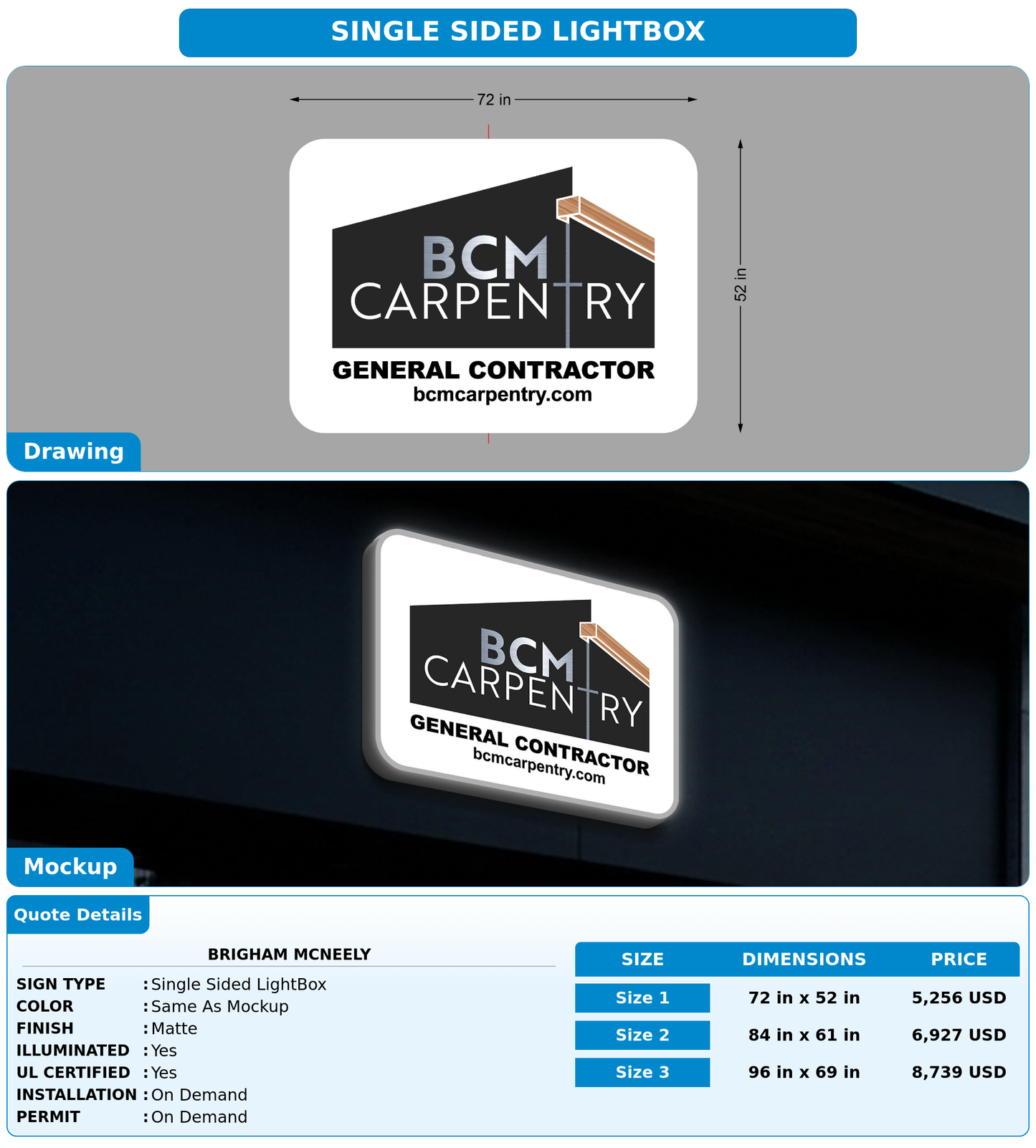 CUSTOM MOCKUP SIGN FOR Brigham McNeely