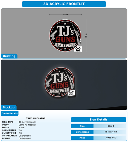 CUSTOM MOCKUP SIGN FOR Travis Richards