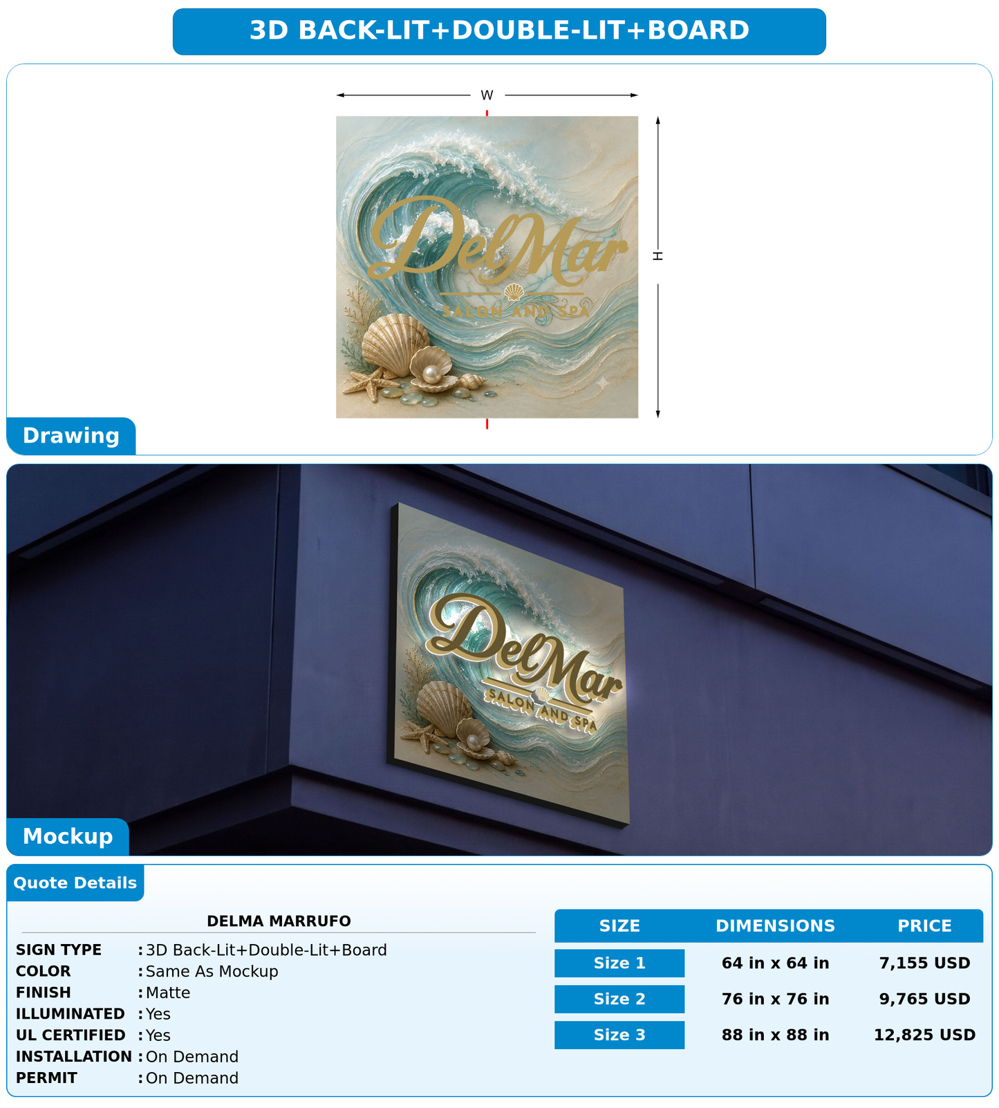 CUSTOM MOCKUP SIGN FOR Delma Marrufo
