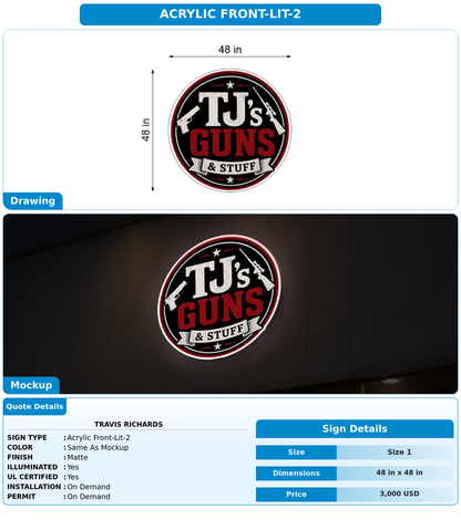 CUSTOM MOCKUP SIGN FOR Travis Richards