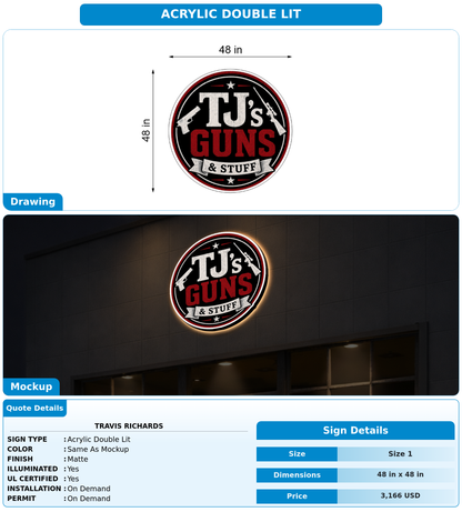 CUSTOM MOCKUP SIGN FOR Travis Richards