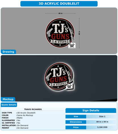 CUSTOM MOCKUP SIGN FOR Travis Richards