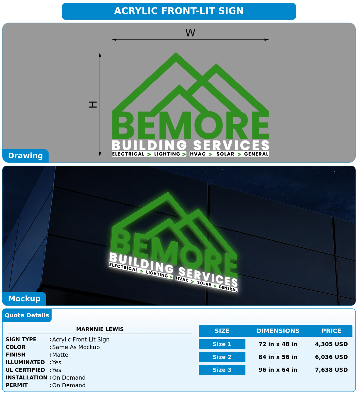 CUSTOM MOCKUP SIGN FOR Marnnie Lewis