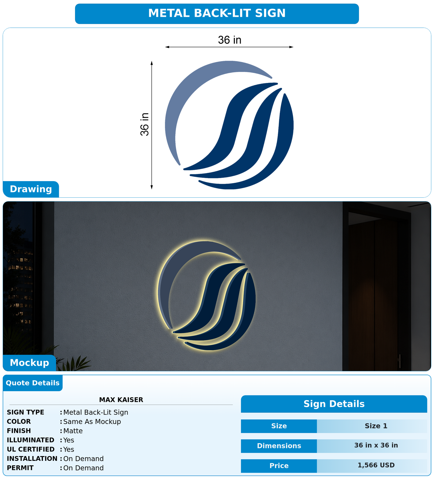CUSTOM MOCKUP SIGN FOR Max Kaiser