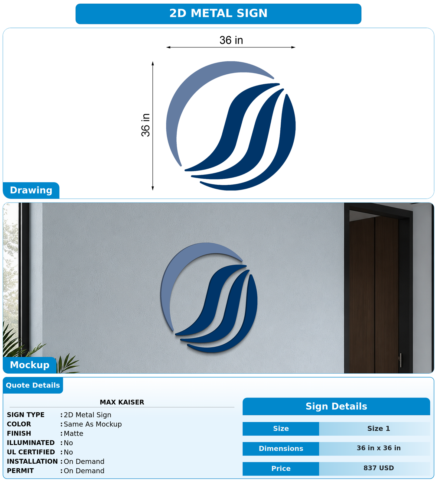 CUSTOM MOCKUP SIGN FOR Max Kaiser
