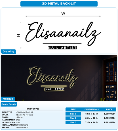 CUSTOM MOCKUP SIGN FOR Daisy Lopez