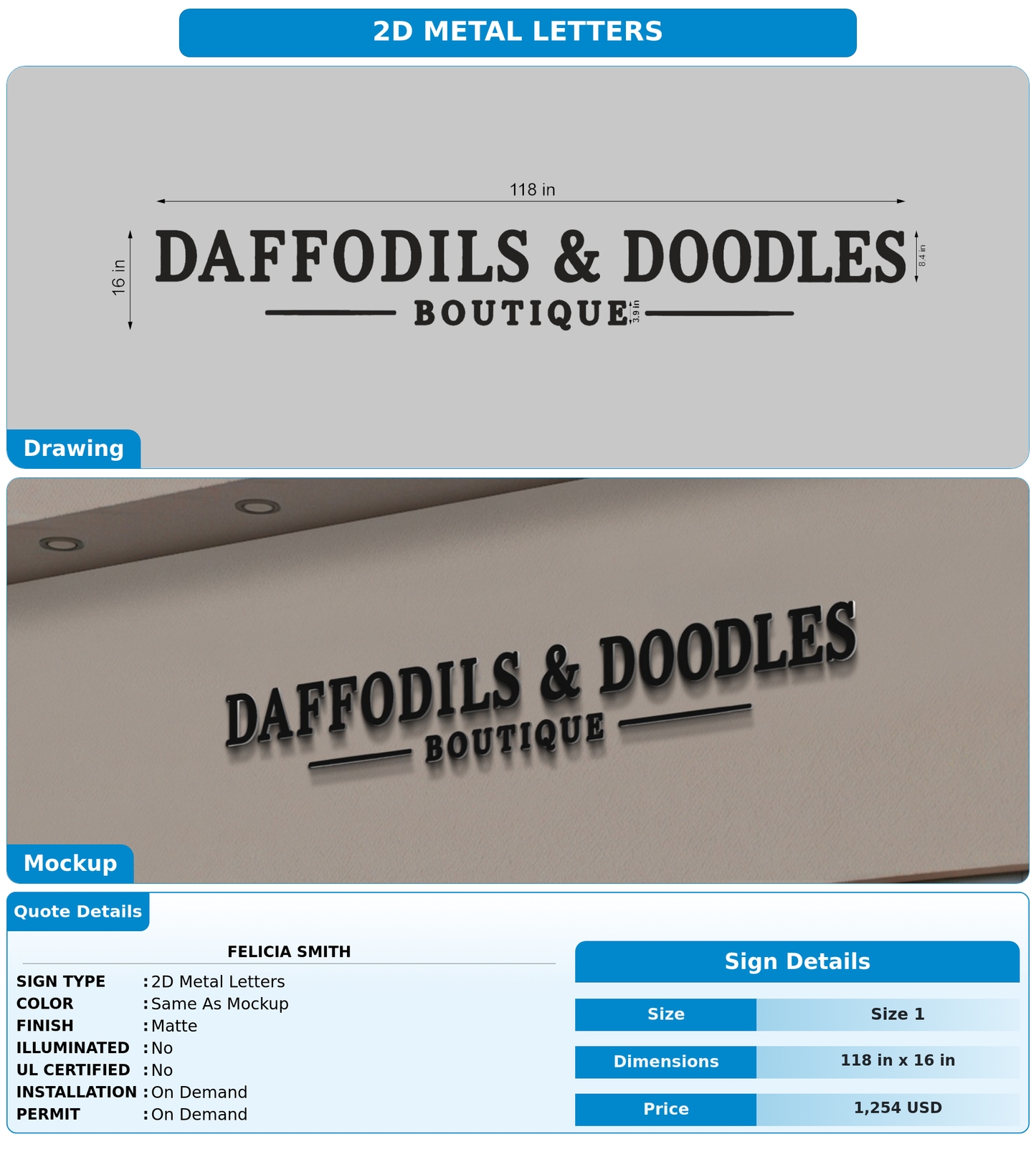 CUSTOM MOCKUP SIGN FOR Felicia Smith