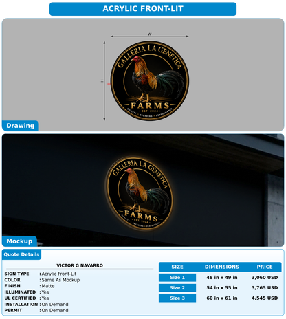 CUSTOM MOCKUP SIGN FOR VICTOR G NAVARRO