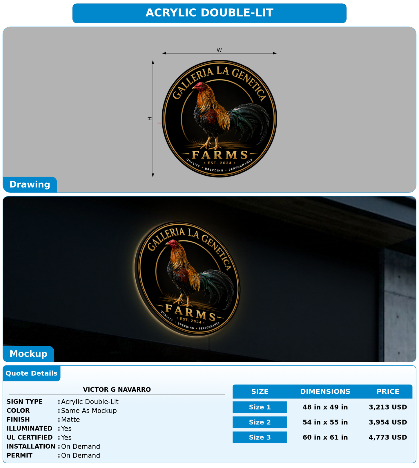 CUSTOM MOCKUP SIGN FOR VICTOR G NAVARRO