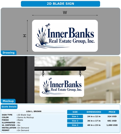 CUSTOM MOCKUP SIGN FOR Lisa L. Brown