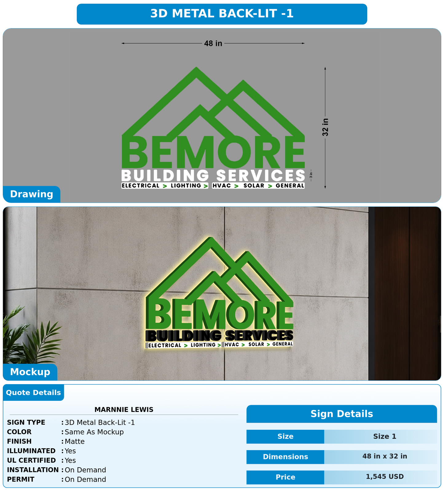 CUSTOM MOCKUP SIGN FOR Marnnie Lewis