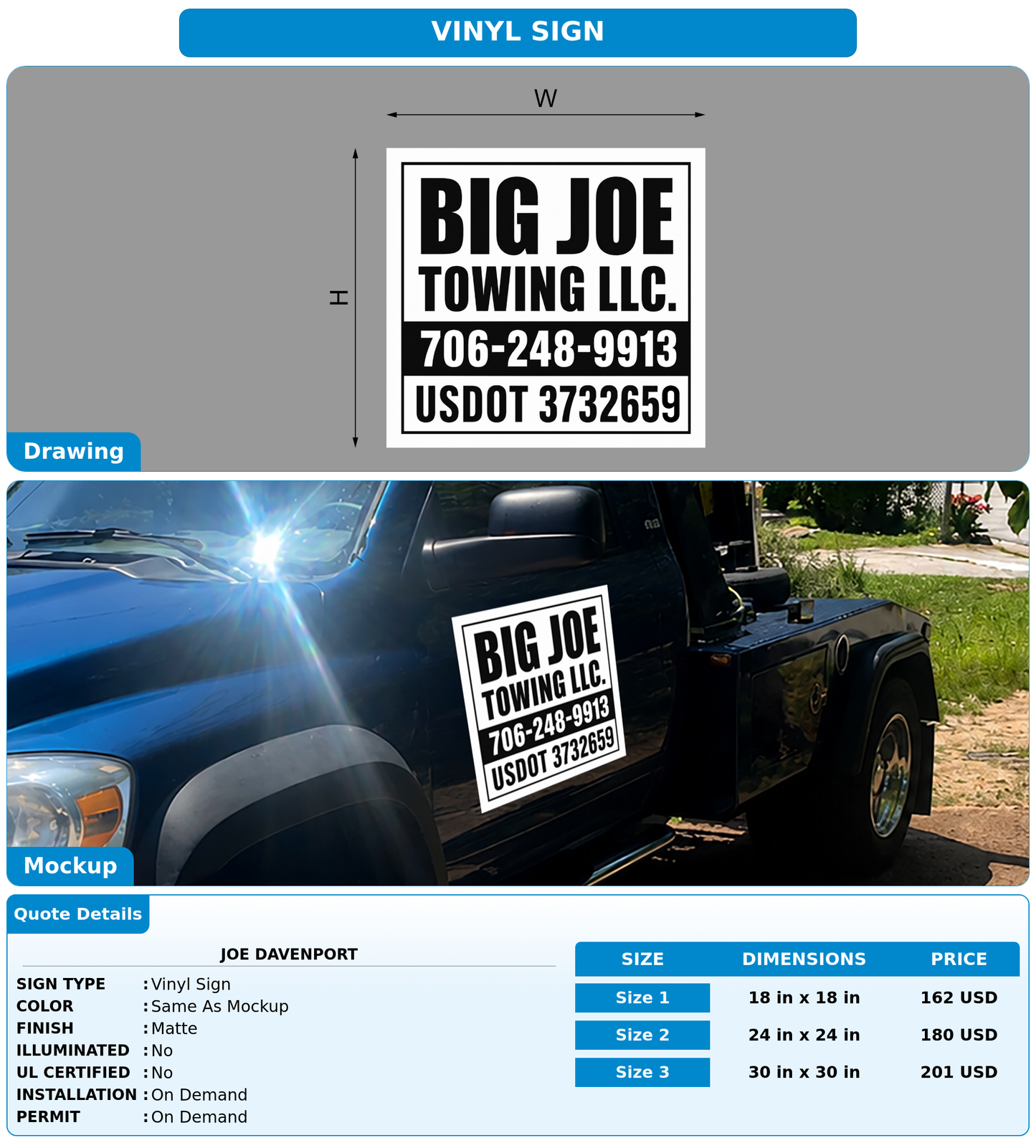 CUSTOM MOCKUP SIGN FOR Joe Davenport